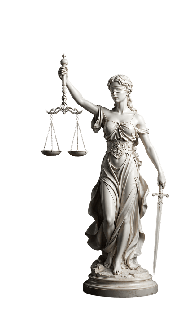 Statue de la Justice tenant la balance et le glaive